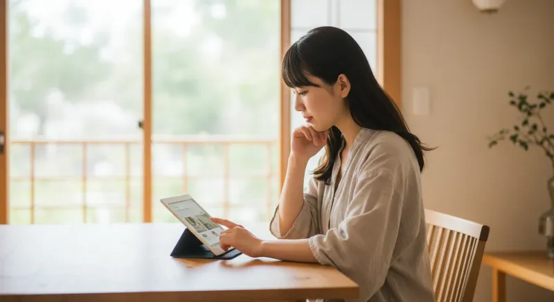 くつろぐ女性
