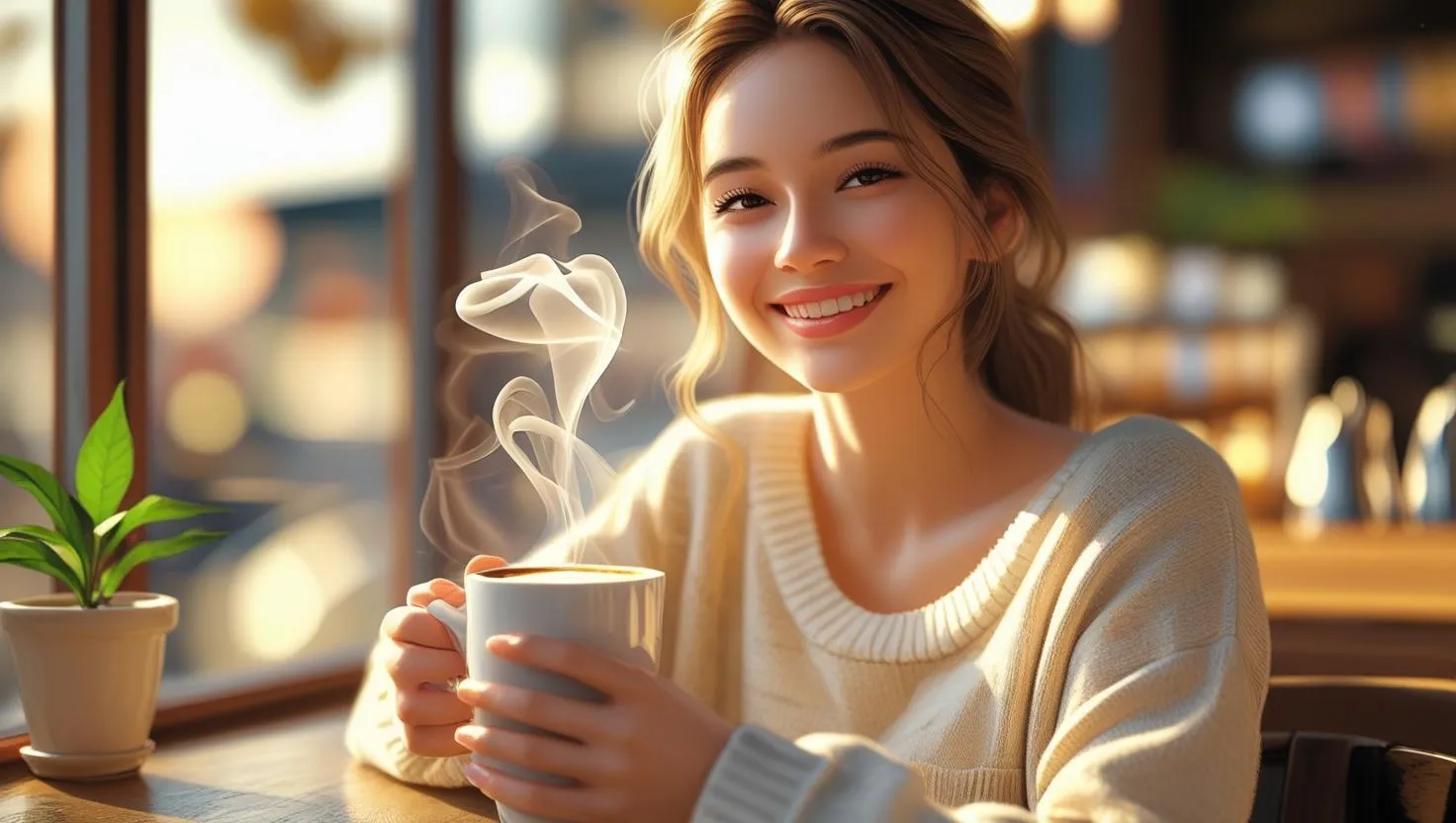 AI生成のカフェで休憩